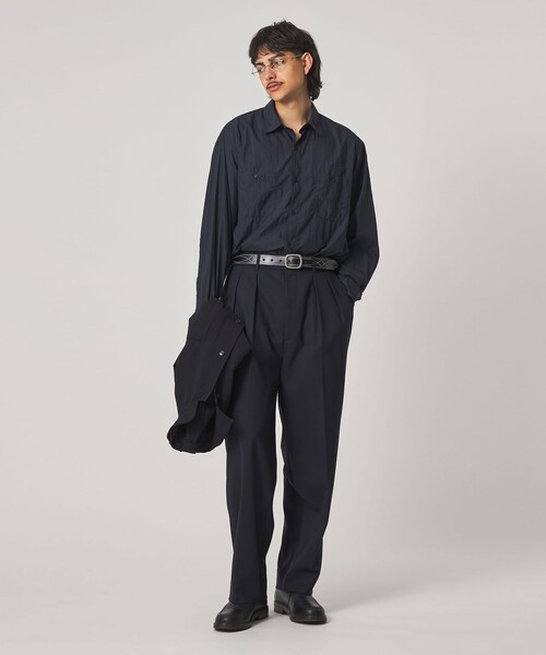 Steven Alan（スティーブンアラン）の「＜Steven Alan エアリーナイロン レギュラーカラー シャツ LOOSE（シャツ/ブラウス・メンズ・ネイビー/ライトグレー・L/M/S/XL）」の13枚目の写真