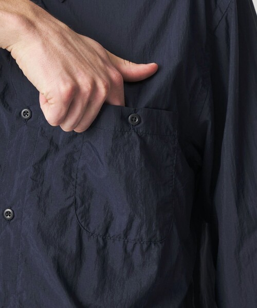 Steven Alan(スティーブンアラン)の「<Steven Alan エアリーナイロン レギュラーカラー シャツ LOOSE(シャツ/ブラウス・メンズ・ネイビー/ライトグレー・L/M/S/XL)」の18枚目の写真
