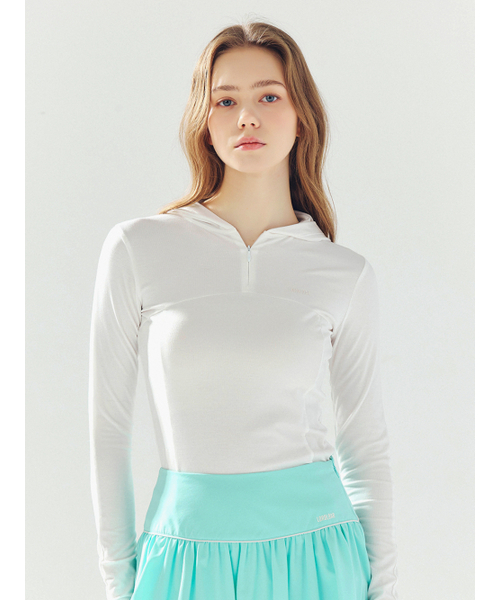LORDLOAR(ロードロアル)の「シースルーフードTシャツ WHITE(Tシャツ/カットソー・レディース・その他・SMALL/MEDIUM/LARGE)」の1枚目の写真