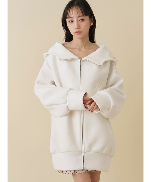 SNIDEL(スナイデル)の「ボリュームパーカーワンピース(ワンピース・レディース・ピンク/ダークグレー/アイボリー・F)」の7枚目の写真