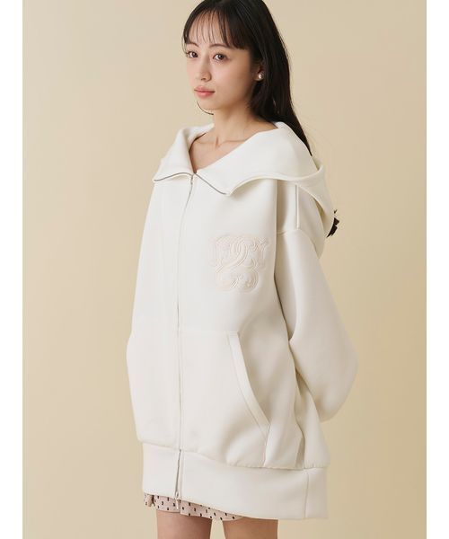 SNIDEL(スナイデル)の「ボリュームパーカーワンピース(ワンピース・レディース・ピンク/ダークグレー/アイボリー・F)」の9枚目の写真