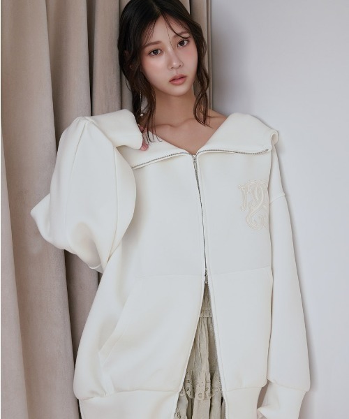 SNIDEL(スナイデル)の「ボリュームパーカーワンピース(ワンピース・レディース・ピンク/ダークグレー/アイボリー・F)」の1枚目の写真