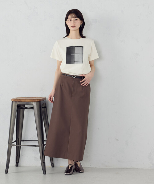 COMME CA ISM(コムサイズム)の「フォトプリント Tシャツ(Tシャツ/カットソー・レディース・アイボリー/杢グレー/ネイビー/オレンジ・SMALL/MEDIUM/LARGE)」の6枚目の写真