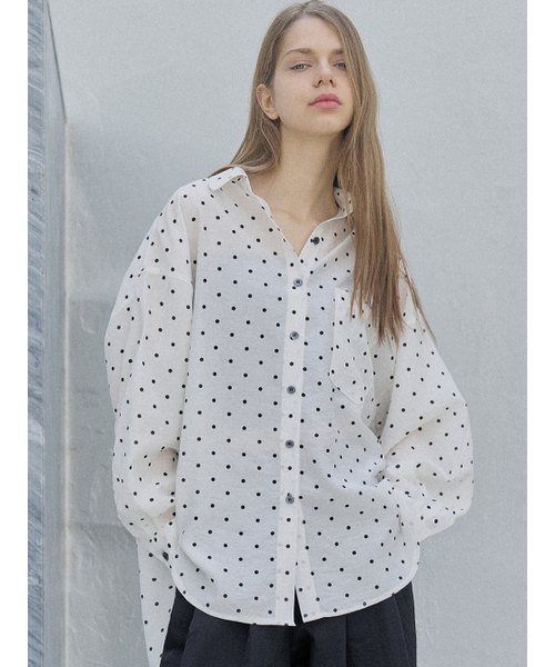 AVANT-G(アバン)の「Dot Linen Overfit Shirt - IVORY(シャツ/ブラウス・レディース・その他・FREE)」の1枚目の写真
