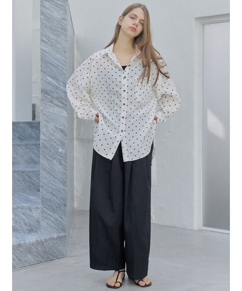 AVANT-G(アバン)の「Dot Linen Overfit Shirt - IVORY(シャツ/ブラウス・レディース・その他・FREE)」の3枚目の写真
