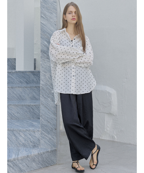 AVANT-G(アバン)の「Dot Linen Overfit Shirt - IVORY(シャツ/ブラウス・レディース・その他・FREE)」の4枚目の写真
