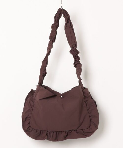 flower(フラワー)の「フリルシャーリングバッグ(ショルダーバッグ・レディース・ブラウン/アイボリー・FREE)」の16枚目の写真