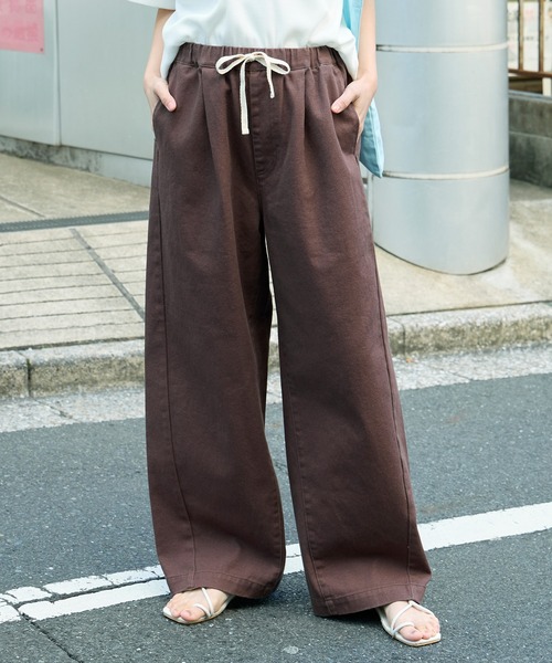 セール】10.5oz タックワイドシルエット イージー カーブデニムパンツ