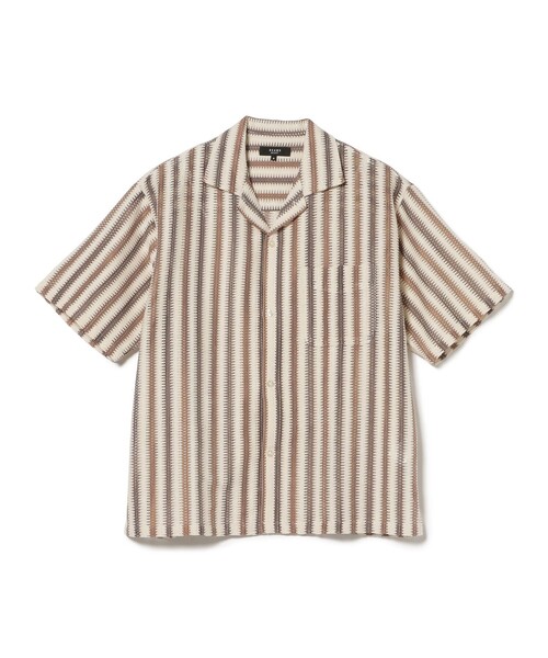 BEAMS HEART(ビームスハート)の「ストライプ メッシュレース オープンカラーシャツ(シャツ/ブラウス・メンズ・ブラック/ブラウン・LARGE/MEDIUM/SMALL)」の16枚目の写真