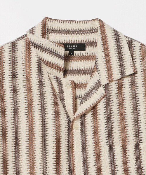 BEAMS HEART(ビームスハート)の「ストライプ メッシュレース オープンカラーシャツ(シャツ/ブラウス・メンズ・ブラック/ブラウン・LARGE/MEDIUM/SMALL)」の17枚目の写真