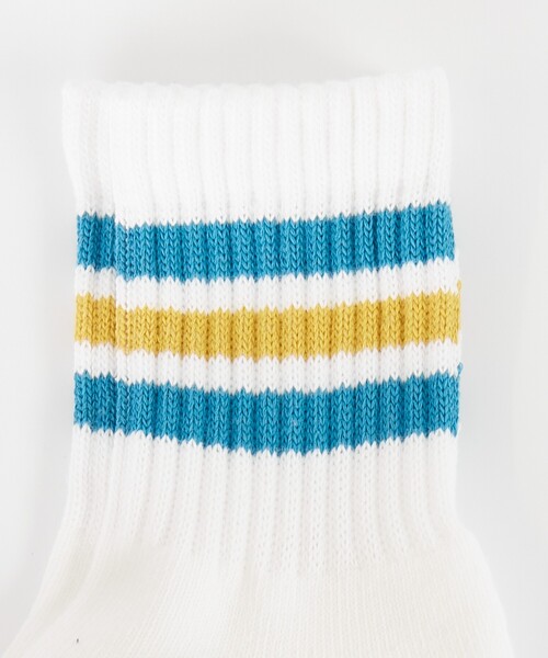 FRUIT OF THE LOOM（フルーツオブザルーム）の「【FRUIT OF THE LOOM/フルーツ・オブ・ザ・ルーム】3Pカラフルラインクルーソックス/3足パッククルーソックス/ユニセックス（ソックス/靴下・メンズ・ホワイト系その他2/ホワイト系その他・フリー）」の6枚目の写真