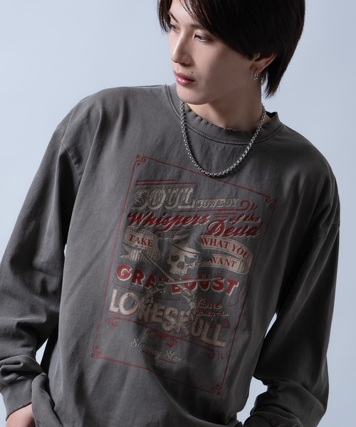 En serio TOKYO(エンソリオトーキョー)の「【SIDEWAYSTANCE】ボトルラベル長袖グランジTシャツ 70559(Tシャツ/カットソー・メンズ・ブラウン/ブラック・X-LARGE/SMALL/LARGE)」の2枚目の写真