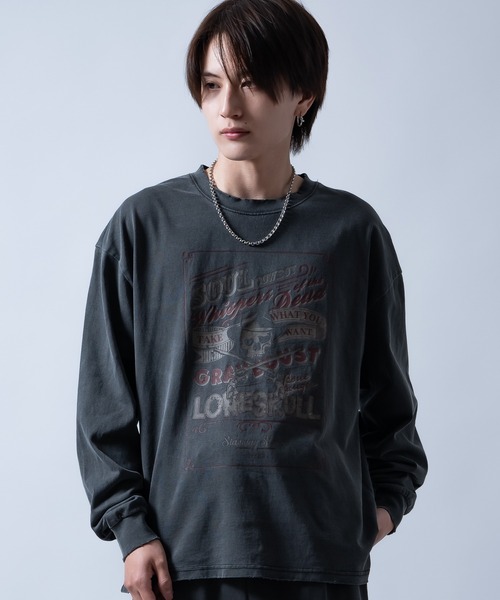 En serio TOKYO(エンソリオトーキョー)の「【SIDEWAYSTANCE】ボトルラベル長袖グランジTシャツ 70559(Tシャツ/カットソー・メンズ・ブラウン/ブラック・X-LARGE/SMALL/LARGE)」の3枚目の写真