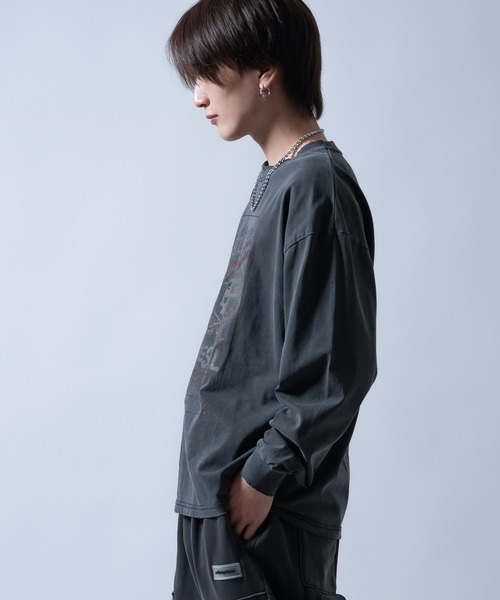 En serio TOKYO(エンソリオトーキョー)の「【SIDEWAYSTANCE】ボトルラベル長袖グランジTシャツ 70559(Tシャツ/カットソー・メンズ・ブラウン/ブラック・X-LARGE/SMALL/LARGE)」の4枚目の写真