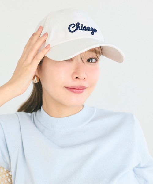 coca（coca）（コカ）の「刺繍キャップ（キャップ・レディース・ブルー/ネイビー/アイボリー・ONE SIZE）」の2枚目の写真