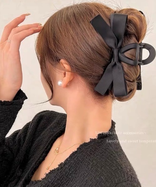 E&C closet…（イーアンドシークローゼット）の「リボンヘアクリップ（バレッタ/ヘアクリップ・レディース・ブラック・FREE）」の17枚目の写真