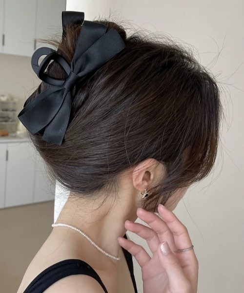E&C closet…（イーアンドシークローゼット）の「リボンヘアクリップ（バレッタ/ヘアクリップ・レディース・ブラック・FREE）」の21枚目の写真