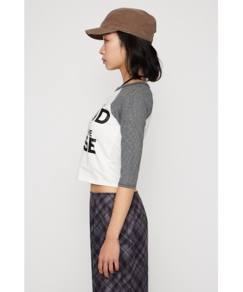 LAGUA GEM(ラグアジェム)の「SLEEVE BORDER RAGLAN トップス(Tシャツ/カットソー・レディース・ホワイト/ブラック・FREE)」の12枚目の写真