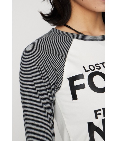 LAGUA GEM(ラグアジェム)の「SLEEVE BORDER RAGLAN トップス(Tシャツ/カットソー・レディース・ホワイト/ブラック・FREE)」の15枚目の写真