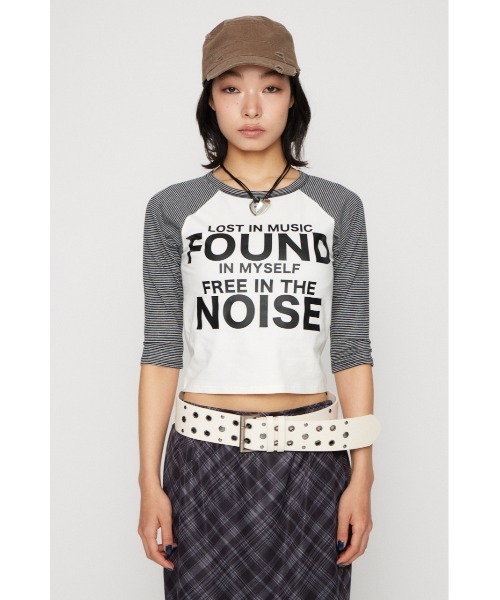 LAGUA GEM(ラグアジェム)の「SLEEVE BORDER RAGLAN トップス(Tシャツ/カットソー・レディース・ホワイト/ブラック・FREE)」の7枚目の写真