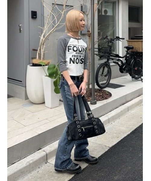 LAGUA GEM(ラグアジェム)の「SLEEVE BORDER RAGLAN トップス(Tシャツ/カットソー・レディース・ホワイト/ブラック・FREE)」の18枚目の写真