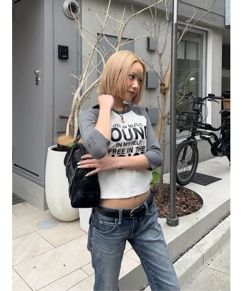 LAGUA GEM(ラグアジェム)の「SLEEVE BORDER RAGLAN トップス(Tシャツ/カットソー・レディース・ホワイト/ブラック・FREE)」の17枚目の写真