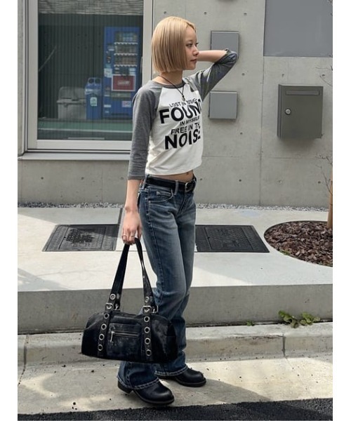 LAGUA GEM(ラグアジェム)の「SLEEVE BORDER RAGLAN トップス(Tシャツ/カットソー・レディース・ホワイト/ブラック・FREE)」の16枚目の写真