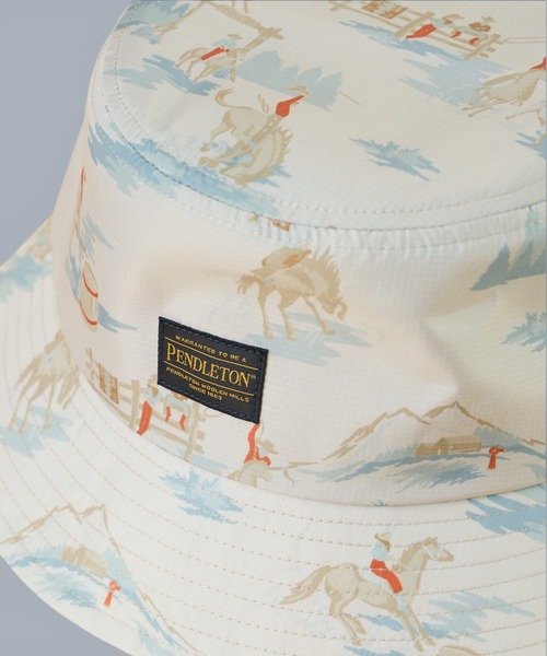 PENDLETON(ペンドルトン)の「【 PENDLETON / ペンドルトン 】ECOPET PRINT HAT / エコペットプリントハット(ハット・レディース・ブルー/オフホワイト/オリーブ・FREE)」の5枚目の写真