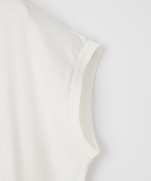 mizuiroind（ミズイロインド）の「[mizuiro ind/ミズイロインド] フレンチスリーブ フリルプルオーバー（Tシャツ/カットソー・レディース・ブラック/オフホワイト/ブルー・F）」の19枚目の写真