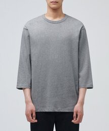 クルーネック7部Tシャツ[メランジグレー]