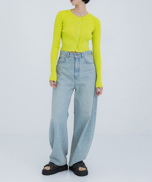 WRAPINKNOT（ラッピンノット）の「[WRAPINKNOT/ラッピンノット]EX.RIB CARDIGAN（Tシャツ/カットソー・レディース・イエロー/グレー/ブラック・0）」の20枚目の写真