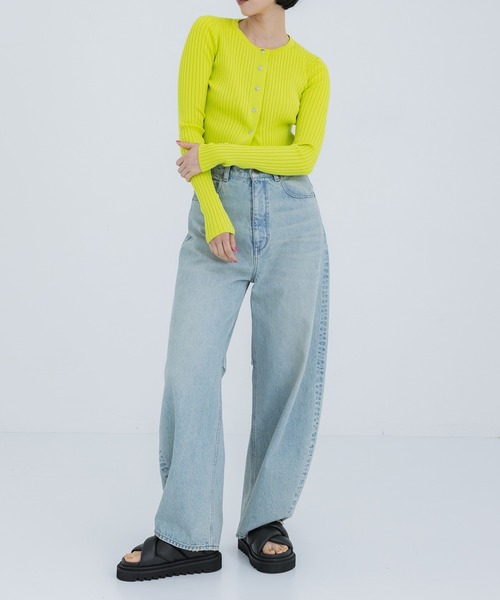 WRAPINKNOT（ラッピンノット）の「[WRAPINKNOT/ラッピンノット]EX.RIB CARDIGAN（Tシャツ/カットソー・レディース・イエロー/グレー/ブラック・0）」の21枚目の写真