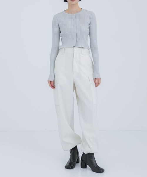 WRAPINKNOT（ラッピンノット）の「[WRAPINKNOT/ラッピンノット]EX.RIB CARDIGAN（Tシャツ/カットソー・レディース・イエロー/グレー/ブラック・0）」の12枚目の写真