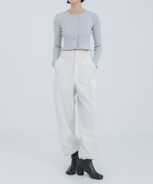 WRAPINKNOT（ラッピンノット）の「[WRAPINKNOT/ラッピンノット]EX.RIB CARDIGAN（Tシャツ/カットソー・レディース・イエロー/グレー/ブラック・0）」の13枚目の写真