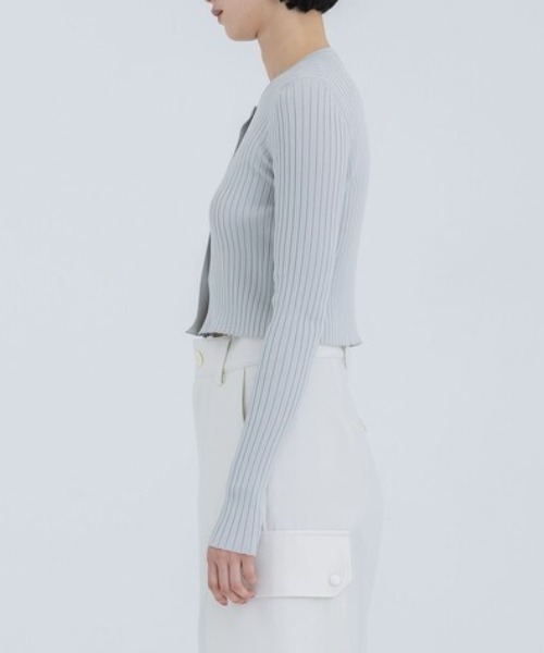 WRAPINKNOT（ラッピンノット）の「[WRAPINKNOT/ラッピンノット]EX.RIB CARDIGAN（Tシャツ/カットソー・レディース・イエロー/グレー/ブラック・0）」の15枚目の写真