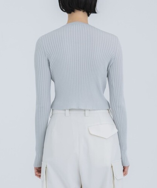 WRAPINKNOT（ラッピンノット）の「[WRAPINKNOT/ラッピンノット]EX.RIB CARDIGAN（Tシャツ/カットソー・レディース・イエロー/グレー/ブラック・0）」の16枚目の写真