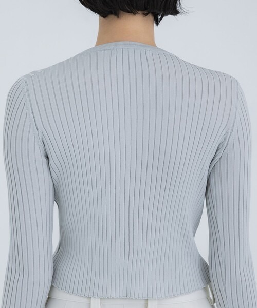 WRAPINKNOT（ラッピンノット）の「[WRAPINKNOT/ラッピンノット]EX.RIB CARDIGAN（Tシャツ/カットソー・レディース・イエロー/グレー/ブラック・0）」の17枚目の写真