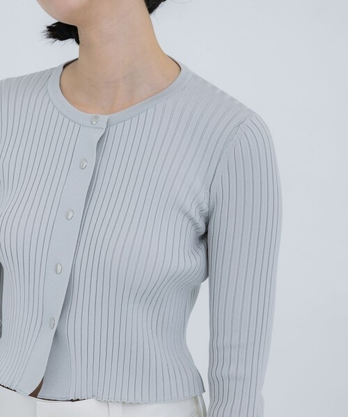WRAPINKNOT（ラッピンノット）の「[WRAPINKNOT/ラッピンノット]EX.RIB CARDIGAN（Tシャツ/カットソー・レディース・イエロー/グレー/ブラック・0）」の18枚目の写真