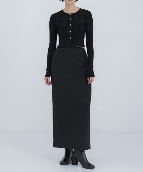 WRAPINKNOT（ラッピンノット）の「[WRAPINKNOT/ラッピンノット]EX.RIB CARDIGAN（Tシャツ/カットソー・レディース・イエロー/グレー/ブラック・0）」の4枚目の写真