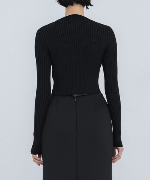 WRAPINKNOT（ラッピンノット）の「[WRAPINKNOT/ラッピンノット]EX.RIB CARDIGAN（Tシャツ/カットソー・レディース・イエロー/グレー/ブラック・0）」の7枚目の写真