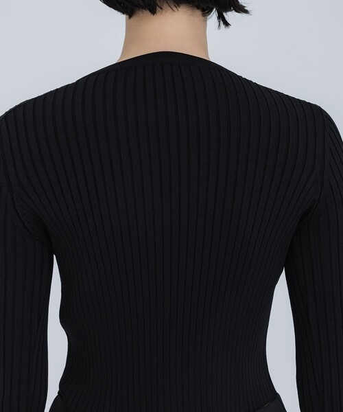 WRAPINKNOT（ラッピンノット）の「[WRAPINKNOT/ラッピンノット]EX.RIB CARDIGAN（Tシャツ/カットソー・レディース・イエロー/グレー/ブラック・0）」の9枚目の写真