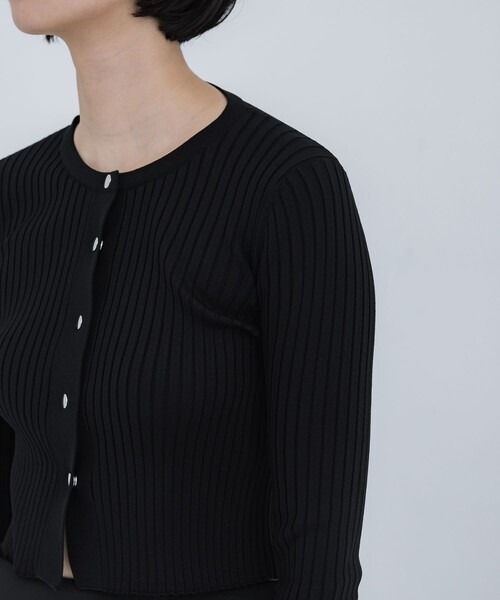 WRAPINKNOT（ラッピンノット）の「[WRAPINKNOT/ラッピンノット]EX.RIB CARDIGAN（Tシャツ/カットソー・レディース・イエロー/グレー/ブラック・0）」の10枚目の写真