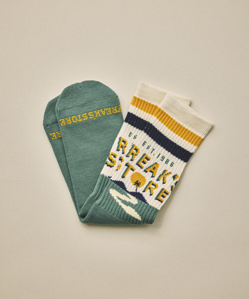 FREAK'S STORE(フリークスストア)の「FREAK'S STORE for BEACH & FES ジャカード チューブソックス(ソックス/靴下・メンズ・オフホワイト/ナチュラル/オレンジ・ONE SIZE)」の9枚目の写真