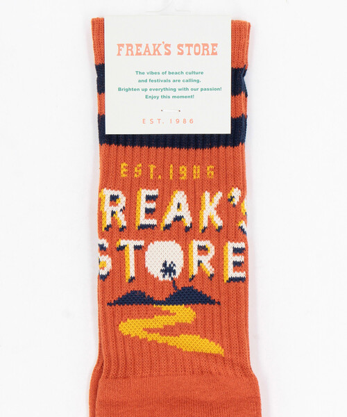 FREAK'S STORE(フリークスストア)の「FREAK'S STORE for BEACH & FES ジャカード チューブソックス(ソックス/靴下・メンズ・オフホワイト/ナチュラル/オレンジ・ONE SIZE)」の17枚目の写真