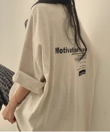 tunee（チュニー）の「【MASHIRO】シンプル胸＆バックプリントBIGTシャツMotivation（MA/EK115）（Tシャツ/カットソー）」