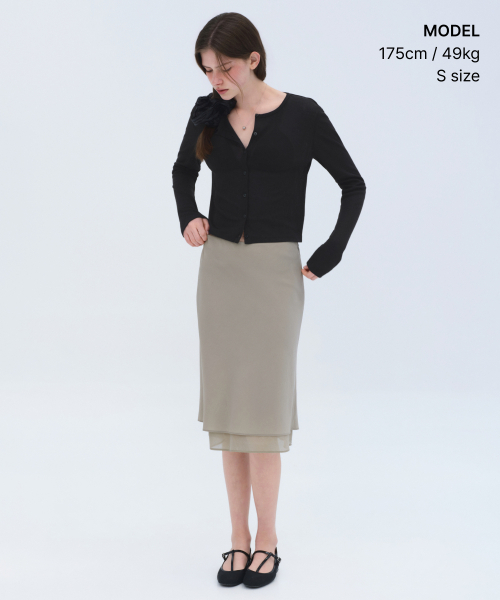 MUSINSA STANDARD WOMAN（ムシンサスタンダードウーマン）の「ウィメンズリネンライクシアージャージカーディガン[ブラック]（カーディガン/ボレロ・レディース・その他・SMALL/MEDIUM/LARGE/X-SMALL）」の10枚目の写真