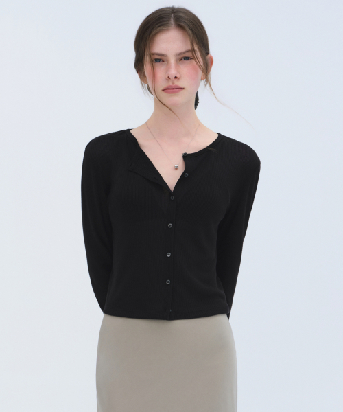 MUSINSA STANDARD WOMAN（ムシンサスタンダードウーマン）の「ウィメンズリネンライクシアージャージカーディガン[ブラック]（カーディガン/ボレロ・レディース・その他・SMALL/MEDIUM/LARGE/X-SMALL）」の9枚目の写真