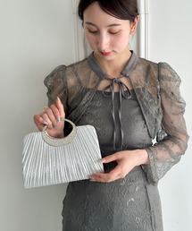 プリーツコンパクトハンドバッグ パーティーバッグ 結婚式パーティーお呼ばれオケージョン