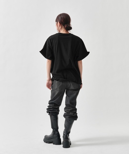 INSCRIRE（アンスクリア）の「Raffy Gauze Wire Tee（Tシャツ/カットソー・レディース・グレー/ブラック/ホワイト・FREE）」の7枚目の写真