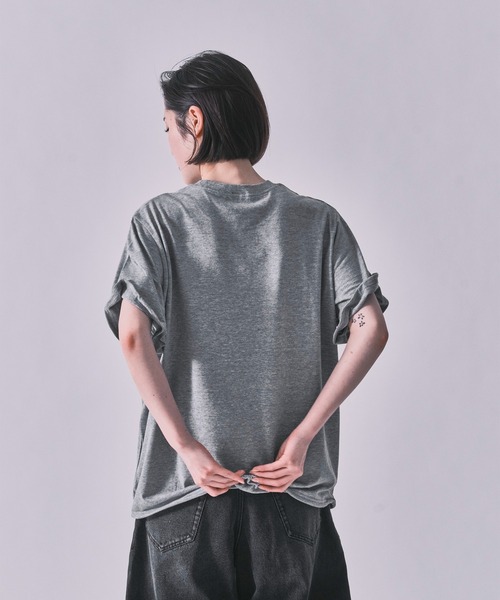 INSCRIRE（アンスクリア）の「Raffy Gauze Wire Tee（Tシャツ/カットソー・レディース・グレー/ブラック/ホワイト・FREE）」の10枚目の写真